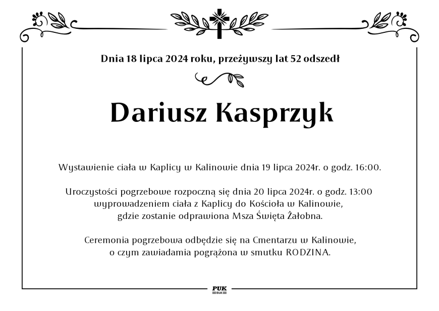 Dariusz Kasprzyk - nekrolog